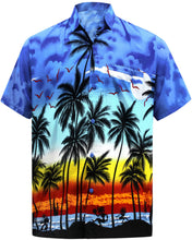 Load image into Gallery viewer, Hawaiian Shirt Palm Trees Sunset