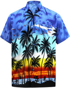 Hawaiian Shirt Palm Trees Sunset