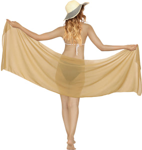 Khakhi Solid Sheer Short Elegant And Lightweight Beach Wrap Sarong