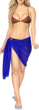 Load image into Gallery viewer, Royal Blue Solid Sheer Short Elegant And Lightweight Beach Wrap Sarong