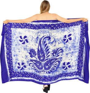 La Leela Rayon Batik Paisley Bikini  Beach Wrap Sarong