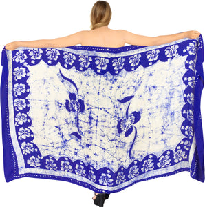 La Leela Rayon Batik Flower Bikini  Beach Wrap Sarong