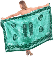 Load image into Gallery viewer, La Leela Rayon Batik Flip Flop Bikini  Beach Wrap Sarong 72&quot;x 39&quot;