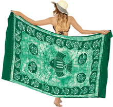 Cargar imagen en el visor de la galería, La Leela Rayon Batik Fish Bikini Beach Wrap Sarong