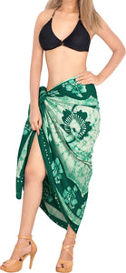 La Leela Rayon Batik Flower Bikini  Beach Wrap Sarong