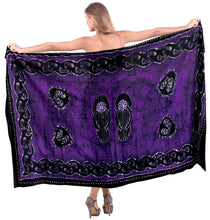 Load image into Gallery viewer, La Leela Rayon Batik Flip Flop Bikini  Beach Wrap Sarong 72&quot;x 39&quot;