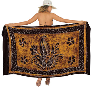 La Leela Rayon Batik Paisley Bikini  Beach Wrap Sarong