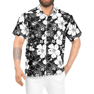 LA LEELA Men's Hawaiian Shirts Short Sleeve Button Down Shirt Floral Shirt Men Boho Holiday Casual Shirts for Men Funny