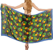 Cargar imagen en el visor de la galería, Allover Tropical Parrots And Flower Sheer Beach Wrap For Women