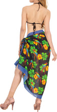 Cargar imagen en el visor de la galería, Allover Tropical Parrots And Flower Sheer Beach Wrap For Women