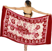 Load image into Gallery viewer, La Leela Rayon Batik Hibiscus Floral Bikini Beach Wrap Sarong