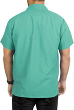 Load image into Gallery viewer, La Leela Mens Casual Camp Beach Hawaiian Shirt Short Sleeve Sea Green P00455