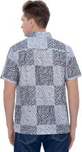 Cargar imagen en el visor de la galería, Black Wave Linen Effect Mens Textured Hawaiian Shirt