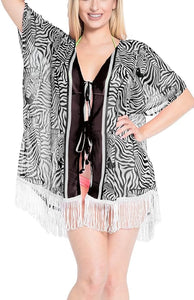 Women Loose Beach Kimono Cardigan Capes Flowy Dress Chiffon Print