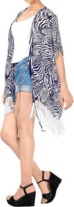 Women Loose Beach Kimono Cardigan Capes Flowy Dress Chiffon Print