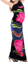 Load image into Gallery viewer, Gray Black Non-Sheer Hand Painted Flower Beach Wrap For Women