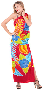 Blossom in Paradise Hand-Painted Tropical Floral Beach Wrap For Women