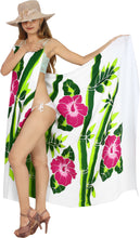 Load image into Gallery viewer, Embrace Handcrafted Elegance Hibiscus Hand-Painted Rayon Beach Wrap For Women