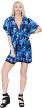 Load image into Gallery viewer, Navy Blue Allover Turtle V-Neck Non-Sheer Beach Cover Up For Women