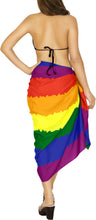 Load image into Gallery viewer, Multicolor Non-Sheer Rainbow Print Beach Wrap For Women