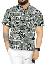 Load image into Gallery viewer, LA LEELA Men&#39;s Hawaiian Shirt Beach Summer Floral Turtle Prints Black