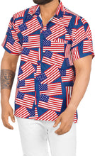 Cargar imagen en el visor de la galería, Patriotic American Flag Printed Hawaiian Beach Shirts For Men P00009