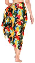 Load image into Gallery viewer, Multicolor Non-Sheer Parrot, Leaves and Flower Print Beach Wrap For Women