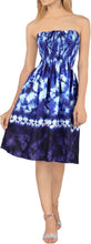 Cargar imagen en el visor de la galería, Azure Dreams Royal Blue Tie-Dye Print Short Tube Dress For Women