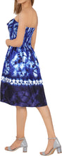 Cargar imagen en el visor de la galería, Azure Dreams Royal Blue Tie-Dye Print Short Tube Dress For Women