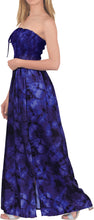 Load image into Gallery viewer, Violet and Black Tie Dye Printed Effected Long Strapless Dress