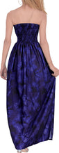 Load image into Gallery viewer, Violet and Black Tie Dye Printed Effected Long Strapless Dress