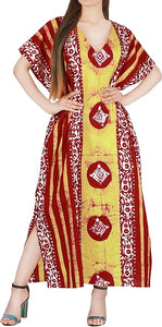 LA LEELA Cotton Batik Women's Kaftan Nightgown