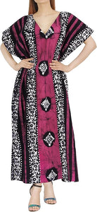 LA LEELA Cotton Batik Women's Kaftan Nightgown