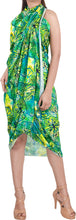 Cargar imagen en el visor de la galería, Green Non-Sheer Allover Abstract Leaves Print Beach Wrap For Women