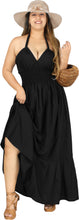 Load image into Gallery viewer, Solid Black Halter Neck Long Maxi Dress