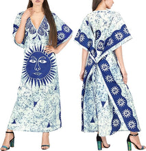 Load image into Gallery viewer, LA LEELA Cotton Batik Women&#39;s Kaftan Nightgown