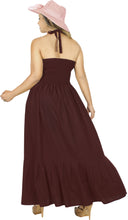 Cargar imagen en el visor de la galería, Solid Violet Halter Neck Long Maxi Dress