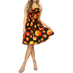 LA LEELA Women's Strapless Tube Top Mini Evening Dress One Size S to XL Tangerine, Halloween Pumpkin