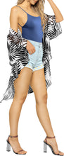 Load image into Gallery viewer, Black Sheer Allover Palm Leaves Printed Short Kimonos For Women