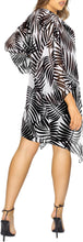 Load image into Gallery viewer, Black Sheer Allover Palm Leaves Printed Short Kimonos For Women