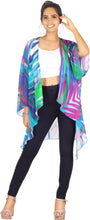 Load image into Gallery viewer, Aurora Dreams Multicolor Printed Kimono Shrug Jacket Cover up