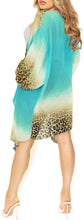 Load image into Gallery viewer, Oceanic Majesty Ocean Blue and Tiger Skin Printed Kimono Shrug Jacket Cover up