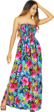 Cargar imagen en el visor de la galería, Multicolor Allover Flower Printed Long Tube Dress For Women