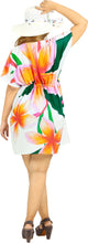 Cargar imagen en el visor de la galería, Elegant White Non-Sheer Floral Print V-Neck Beach Cover up For Women