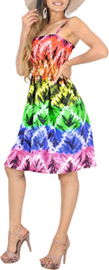 Vibrant Harmony Multi Color Allover Printed Short Tube Dress For Women