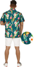 Load image into Gallery viewer, Allover Blue Floral and Surf Boards Printed Hawaiian Beach Shirt For Men