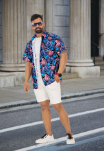 Load image into Gallery viewer, Multicolor Allover Leaves Printed Hawaiian Beach Shirt For Men