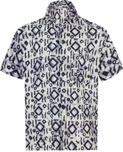 Load image into Gallery viewer, La Leela Men&#39;s Batik Abstract 100% Cotton Blue Shirt XXL