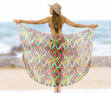 Cargar imagen en el visor de la galería, Multicolor Sheer Artistic Print Beach Wrap For Women