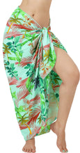 Load image into Gallery viewer, Non-Sheer Palm Tree and Leaves Print Tranquil Sea Green Beach Wrap For Women